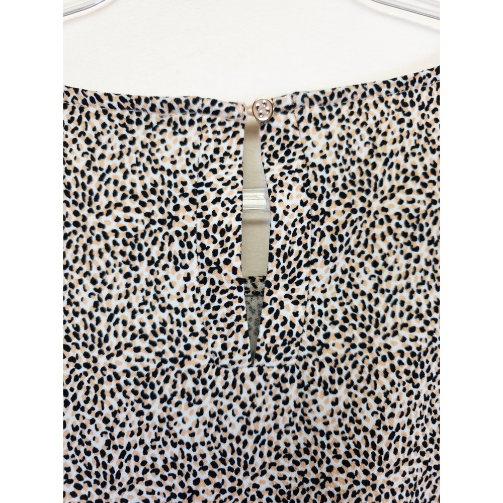 Adrianna Papell Blouse Womens 2X Beige Leopard Boho Coastal Chic Resort Plus Mod - Picture 12 of 14